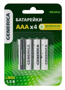 Батарейка Alkaline LR03/AAA GENERICA (4 шт) (ABT-LR03-ST-L04-G)