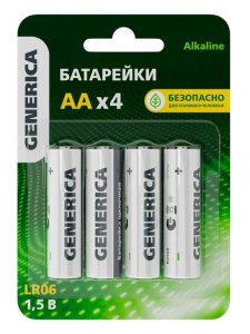 Батарейка Alkaline LR06/AA GENERICA (4 шт) (ABT-LR06-ST-L04-G)